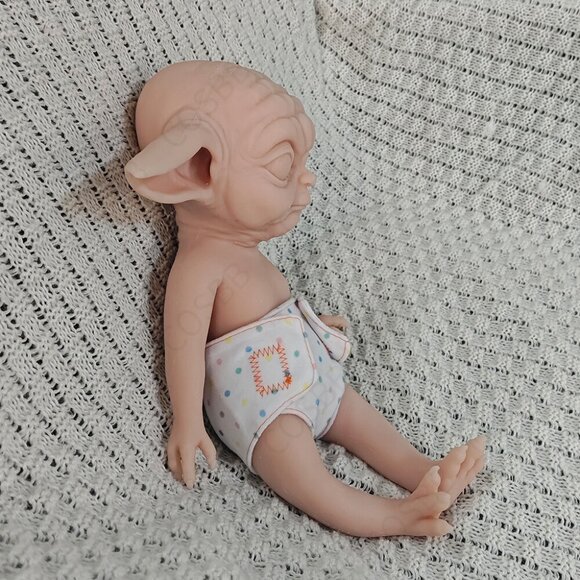 34cm Cute Elf Doll Adorable Platinum Silicone Reborn Baby Girl Doll ​Unpainted - Picture 2 of 13